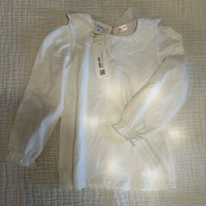 NWT zara kids peter pan collar white long sleeve